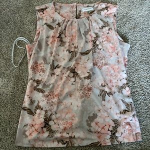 Calvin Klein Sleeveless Floral Blouse